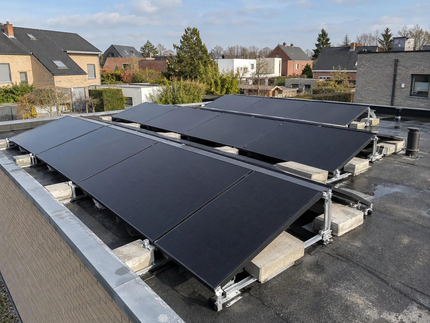 Referentie CND Energy: zonnepanelen op een plat dak